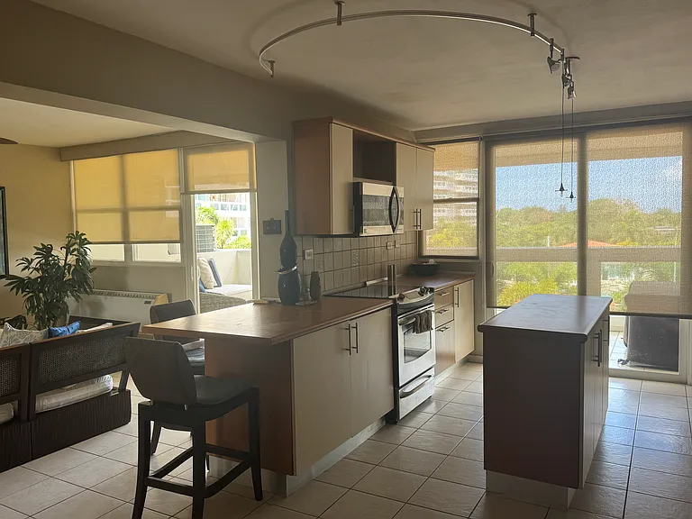 Kitchen with a beautiful view