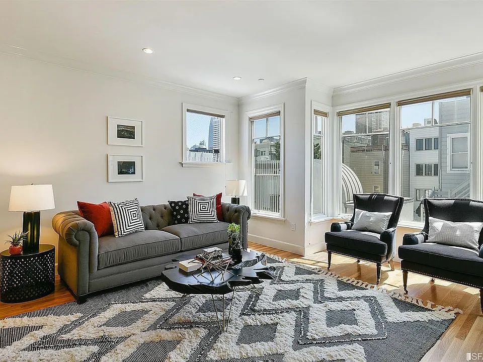 Large living room with south west facing windows