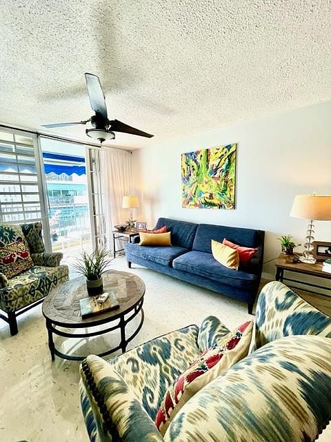 cozy living room with a balcony!