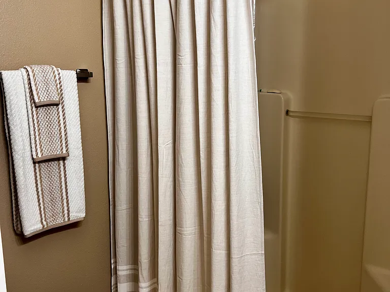 Primary bathroom with walk in shower.