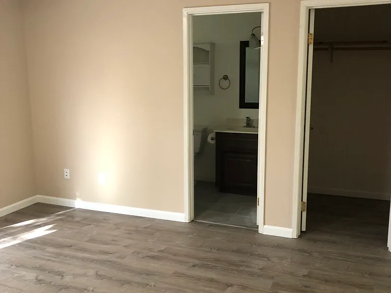 Master bedroom with walk-in closet and en suite bathroom
