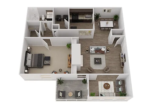 Floor plan 1ARL - 1 Bedroom - Luxe