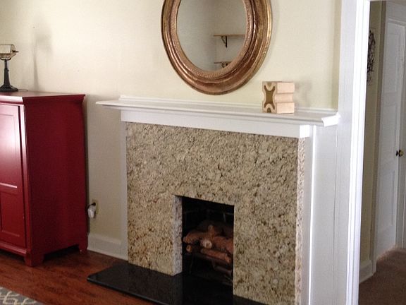 Living room with fireplace