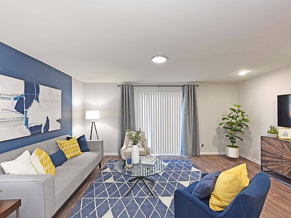 Living Room with Hardwood-Style Flooring