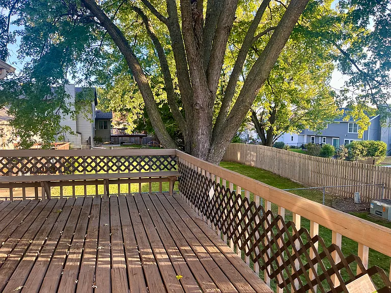 Built in seating on deck