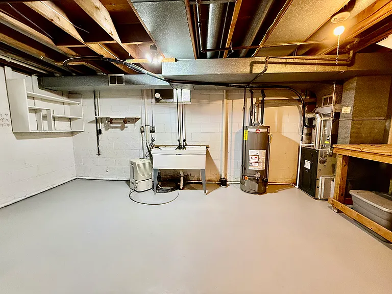 Unfinished Basement Laundry Area