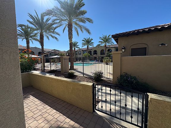 View of the pool from the front door