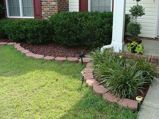 Brick and Lava rock landscaped
