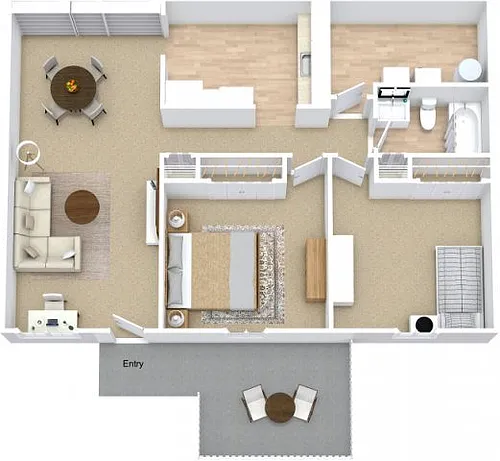 Floor plan Two Bedroom / One Bath
