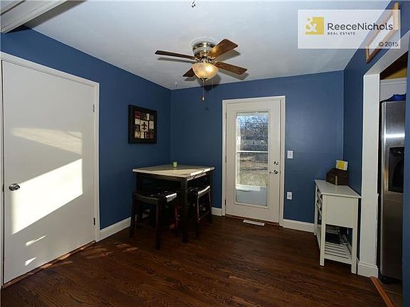 Dining room with entry to back yard.