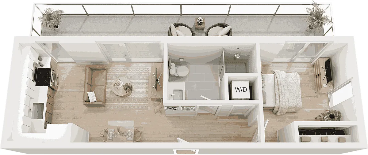Floor plan 1 Bed/1 Bath-A8