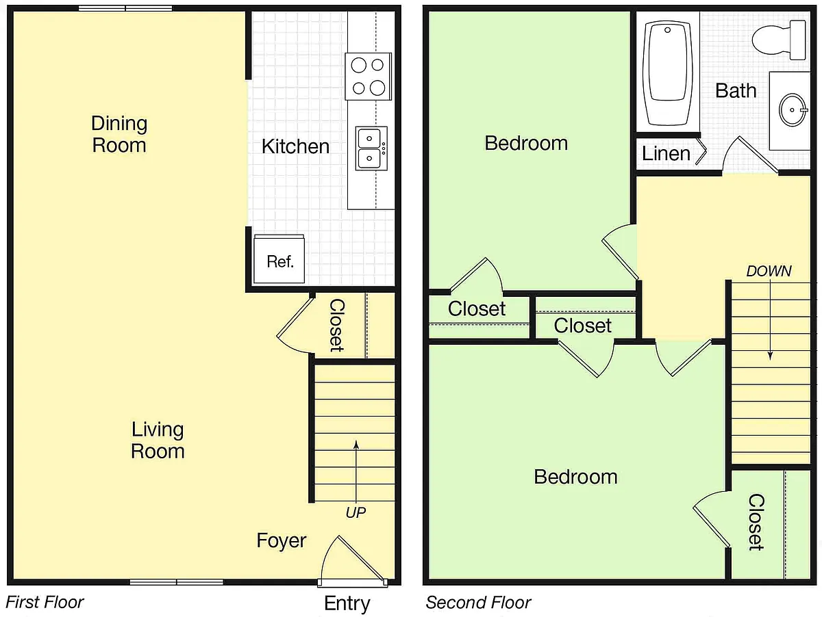 Floor plan Kiwi 2x1 Townhome