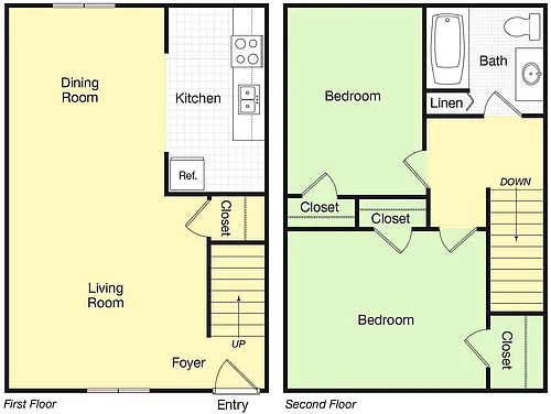 Floor plan Kiwi 2x1 Townhome