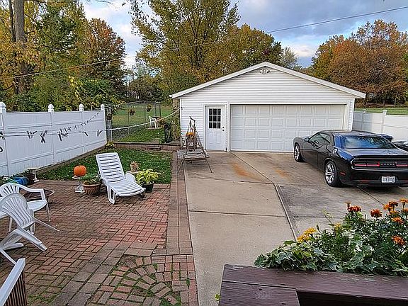 backyard and 2.5 car garage