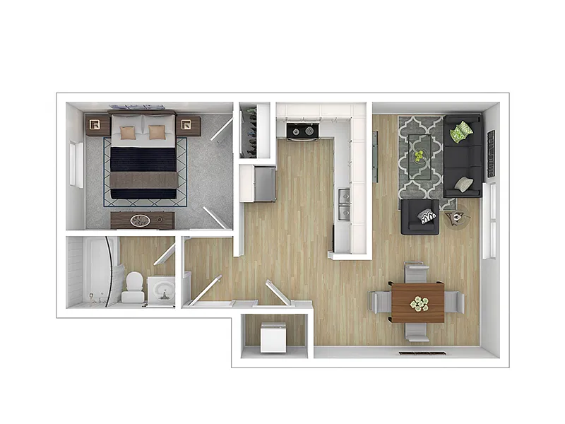 Floor plan 1 Bedroom 1 Bath