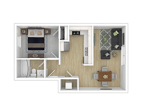 Floor plan 1 Bedroom 1 Bath