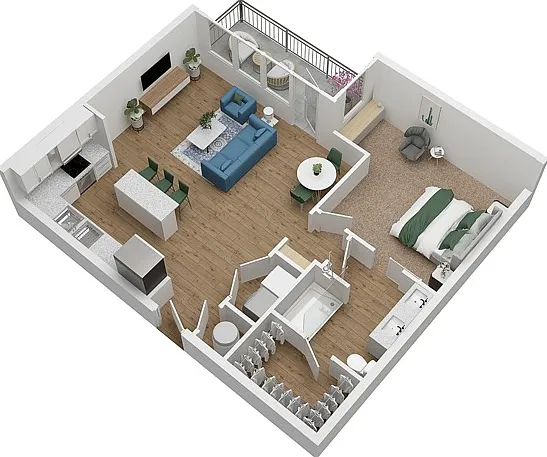 The Jackson 1 Bedroom 1 Bath The Jackson 1 Bedroom 1 Bath