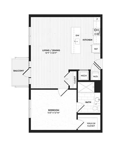 Floor plan A3 | 1 Bed | 1 Bath