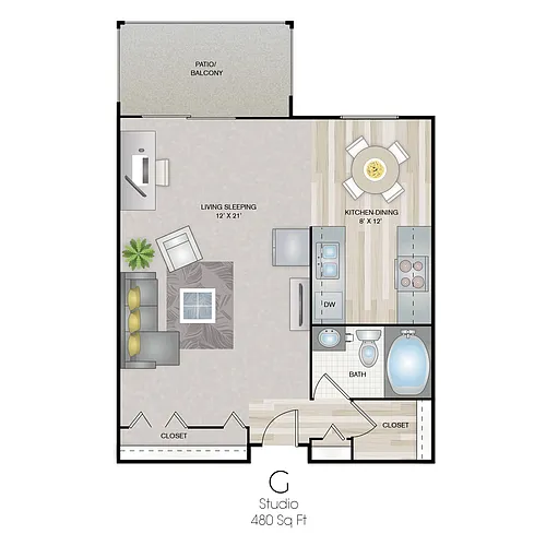 Floor plan Studio G