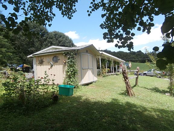 Shed on side of house