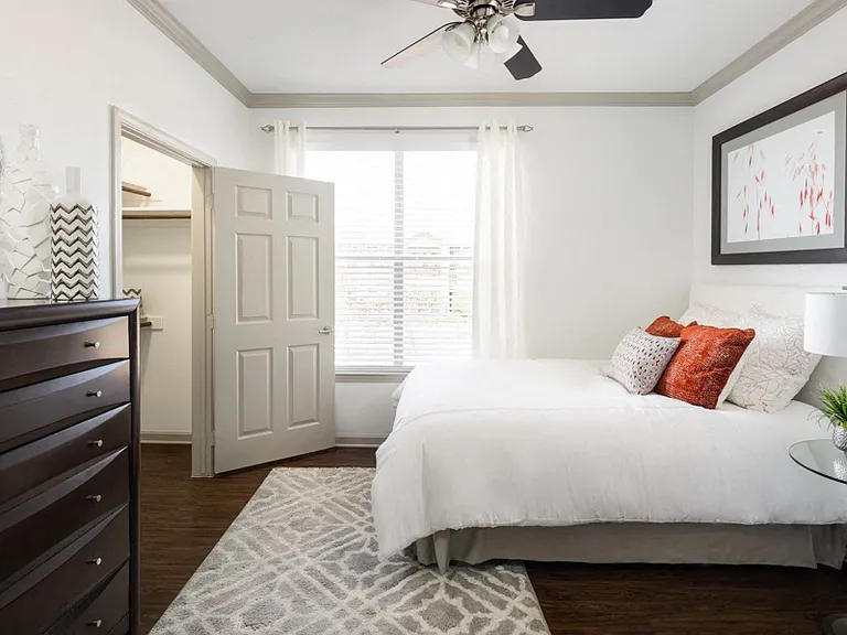 Select homes feature luxury vinyl plank flooring in the bedrooms