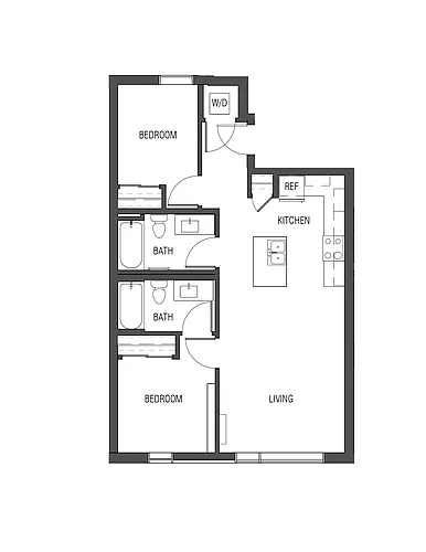 Floor plan 2X2 - B1