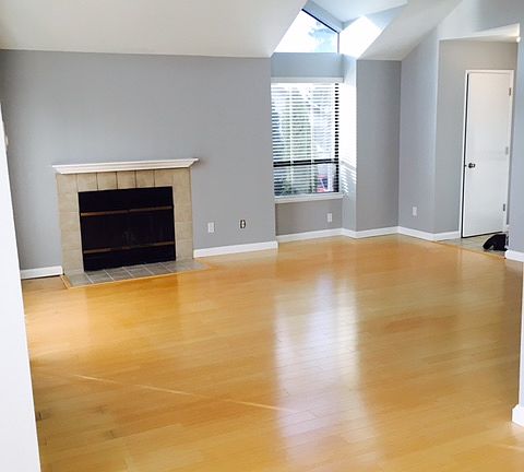 Hard wood Family Room with Fire PLace