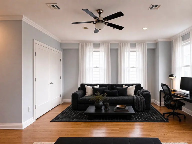 Master Bedroom. Reading Office Area. Virtually Staged