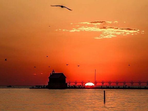 Sunset over Lake Michigan