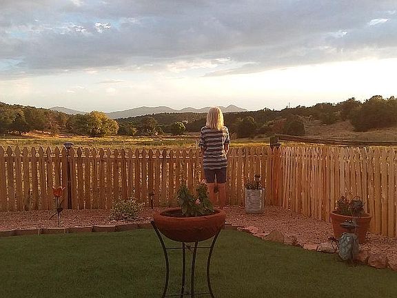 new fence facing sunset,mts