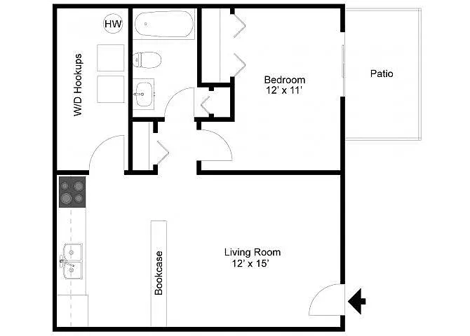 Floor plan One Bedroom One Bath