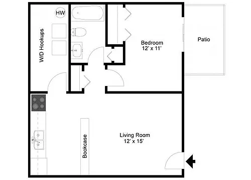 Floor plan One Bedroom One Bath