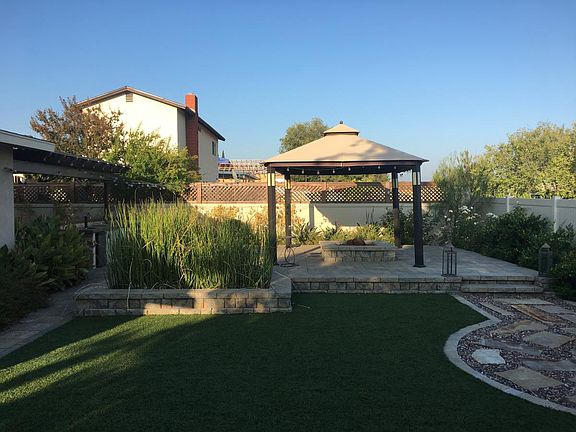 back yard entertainment area