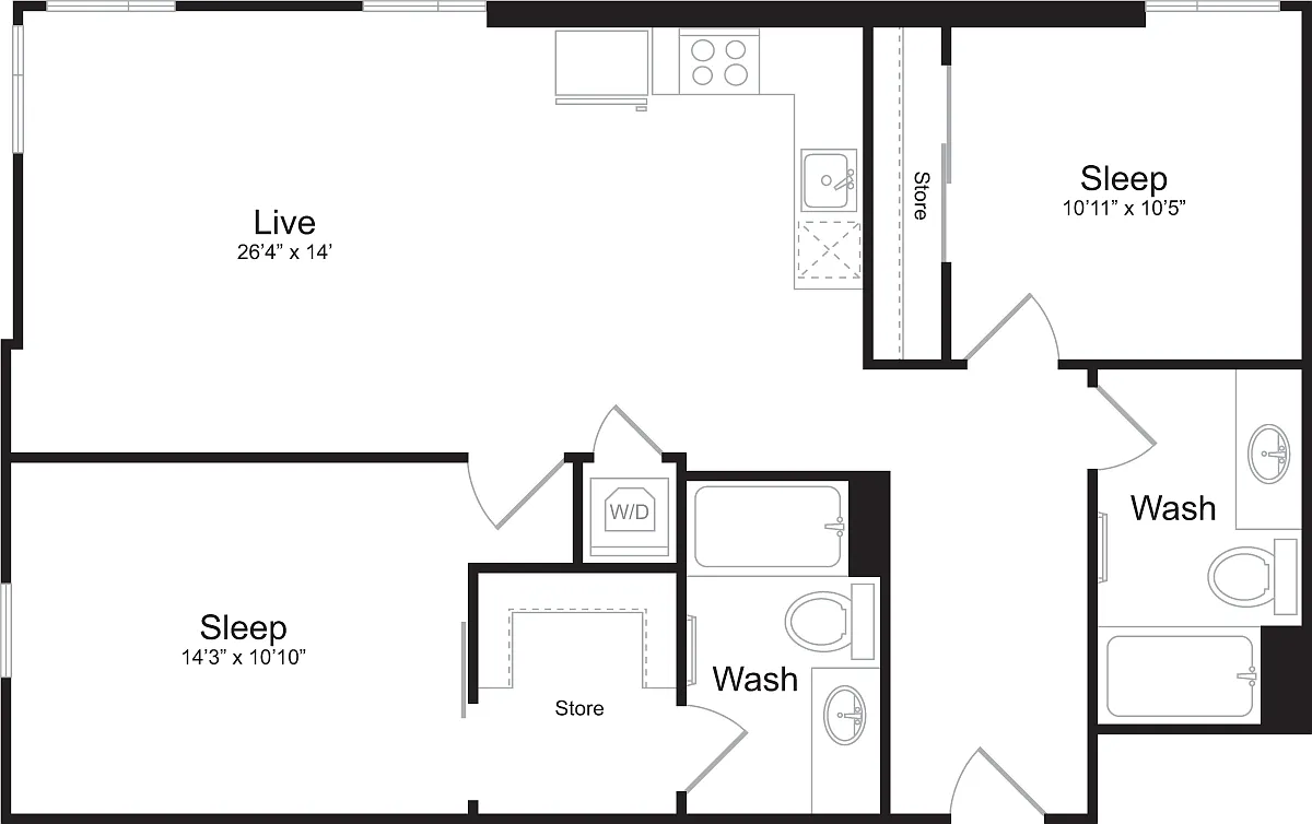Floor plan 2 Bedroom C