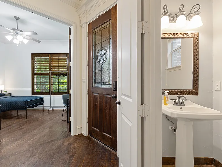 Powder bathroom located on first floor