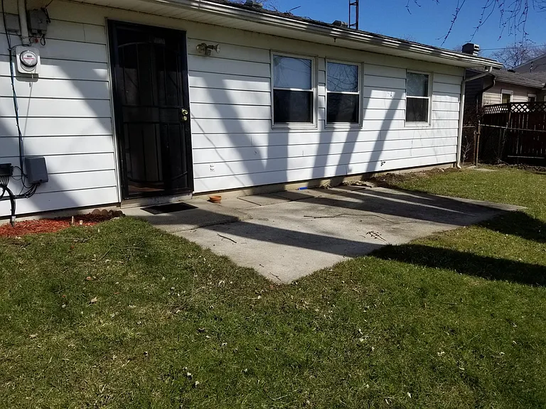 Rear concrete patio