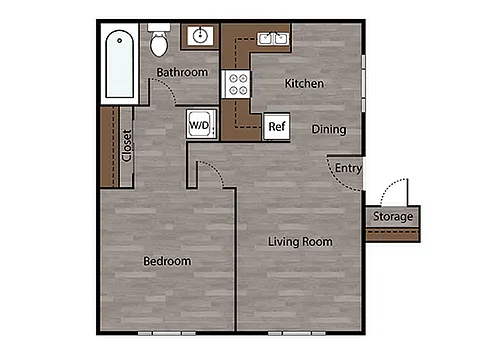 Floor plan Jr One Bedroom