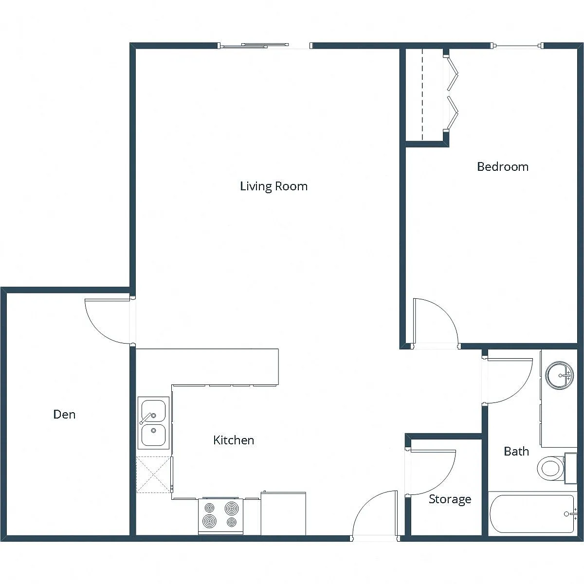 Floor plan One Bedroom 11B