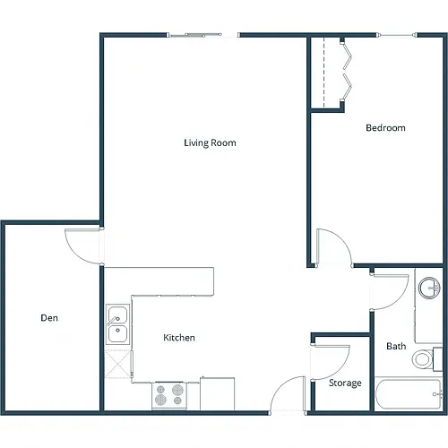 Floor plan One Bedroom 11B