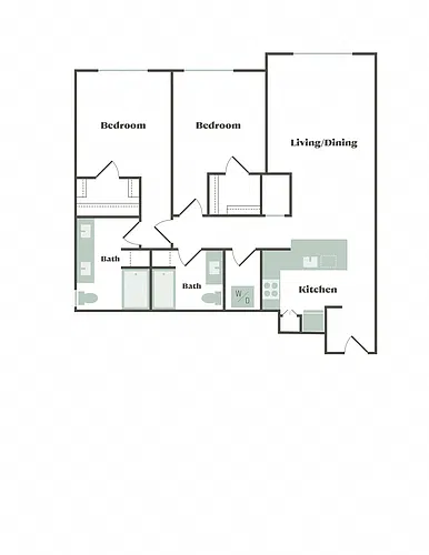 Floor plan 2 Bed/2 Bath F