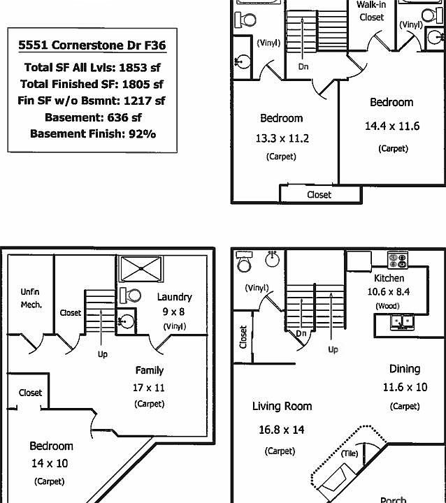 Floorplan of All Three Levels