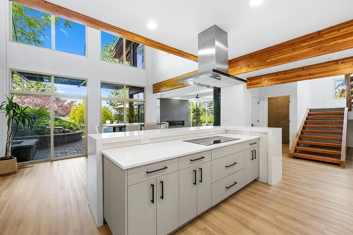Kitchen and Dining Room open to Living Room and outdoor Patio. - 2124 E Danmor Dr