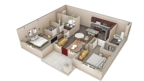 Floor plan 2 BR Haven Overlook