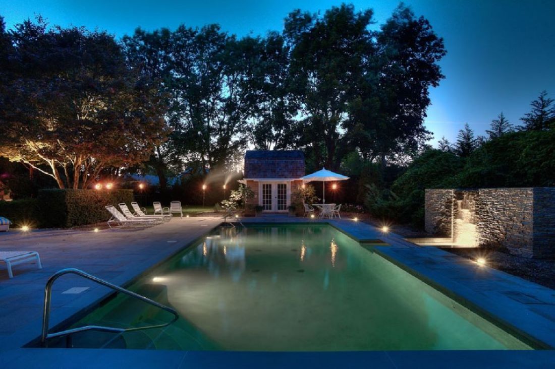  Evening Pool with Waterfall Feature