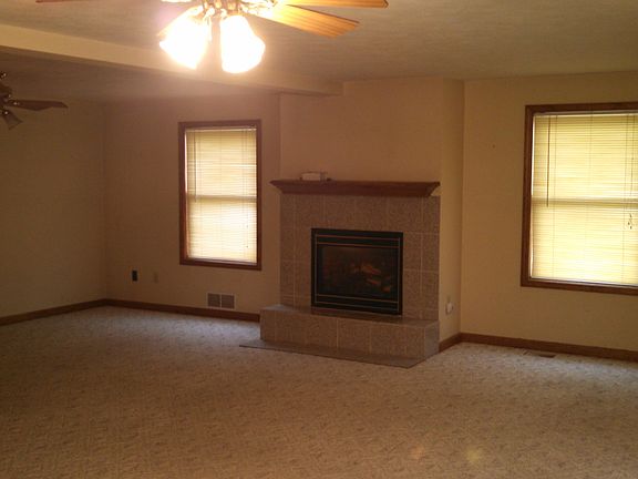 The dining/living room area is very spacious and open.