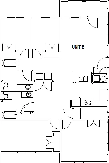 Floor plan 4 Bedroom 2 Bath 60%