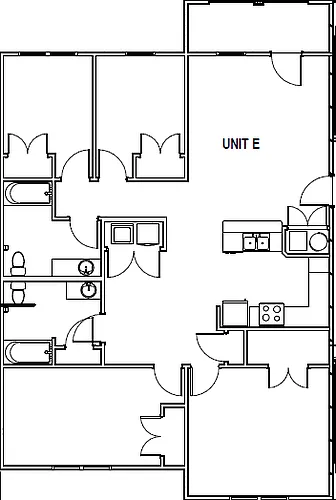 Floor plan 4 Bedroom 2 Bath 60%