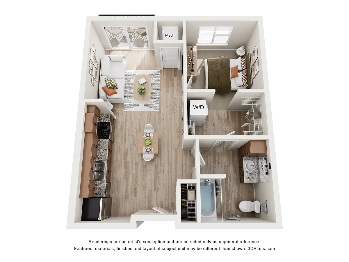 Floor plan Outlook - 60% AMI (BLDG II)