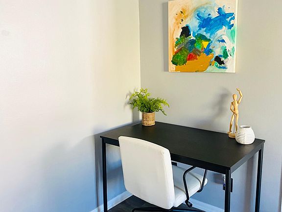 Desk area for a home office.