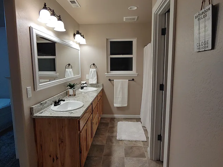Master bathroom vanities.